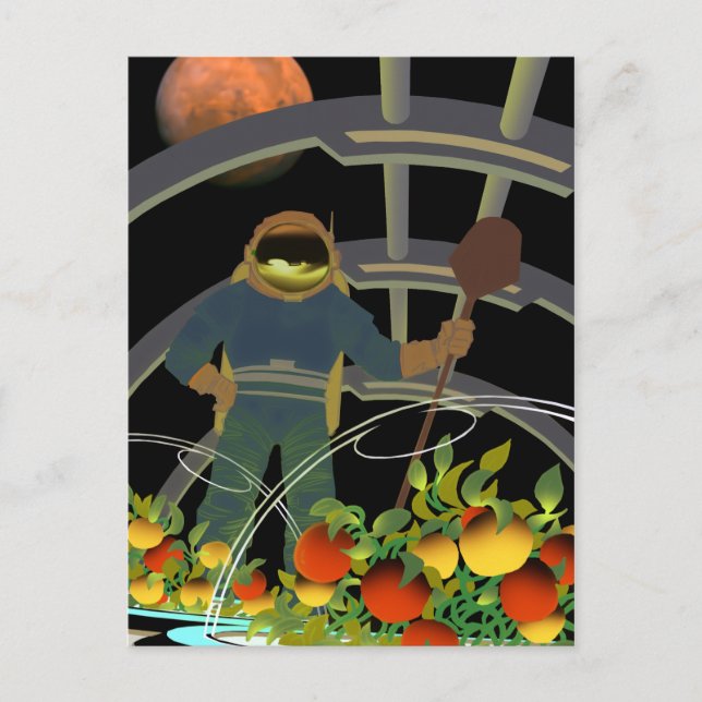 Vintage "Farmers Wanted" Mars Recruitment Postcard (Front)