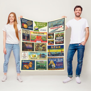 Vintage Farmhouse Labels Throw blanket