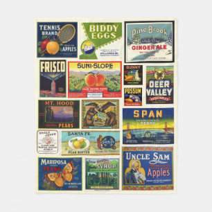 Vintage Farmhouse Labels Throw blanket