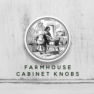 Vintage Farmhouse Laundry Room 🧺✨ White  Ceramic Knob