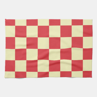 Vintage Farmhouse Red and Cream Chequered Kitchen Towel