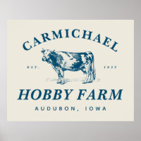 Vintage Farmhouse Style Family Farm Poster