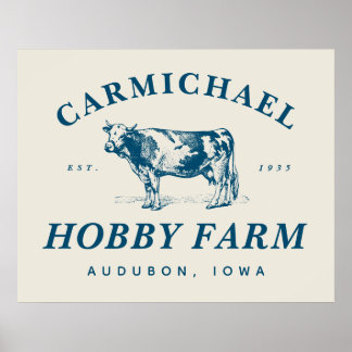 Vintage Farmhouse Style Family Farm Poster