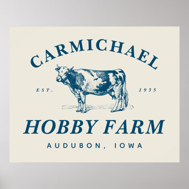 Vintage Farmhouse Style Family Farm Poster (Front)
