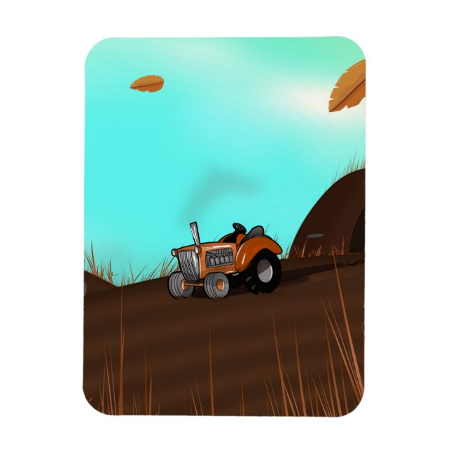 Vintage Farming Tractor Magnet (Vertical)