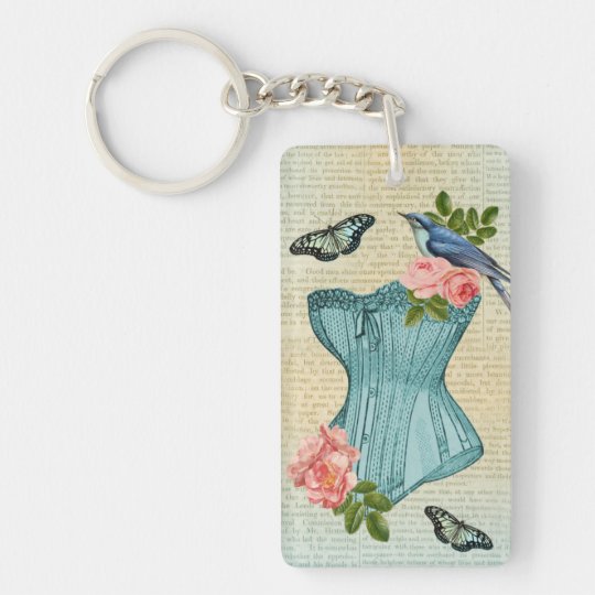 Vintage fashion bird flower & butterfly keychain