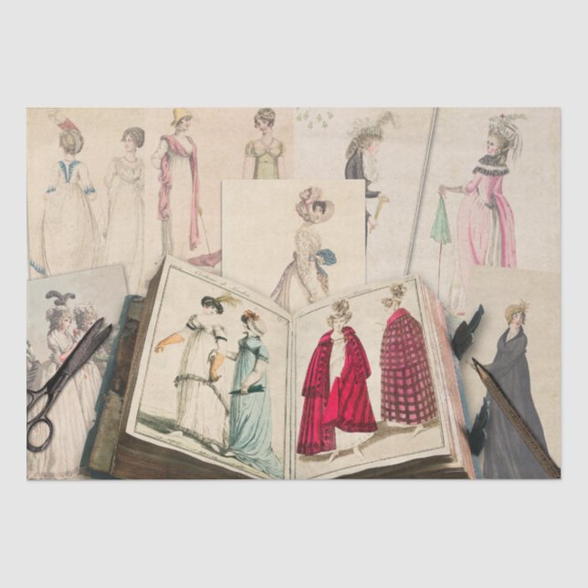 VINTAGE FASHION DECOUPAGE  THINNER WEIGHT   | TISSUE PAPER (Front)