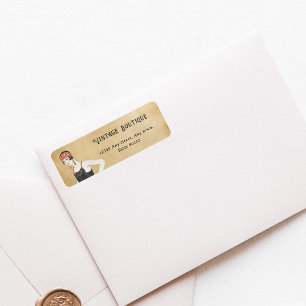 Vintage Fashion Illustration Retro Return Address