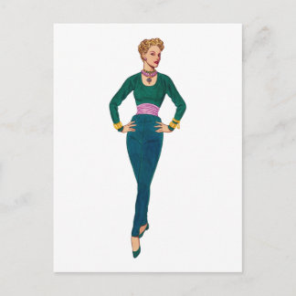 Vintage Fashion Image Postcard