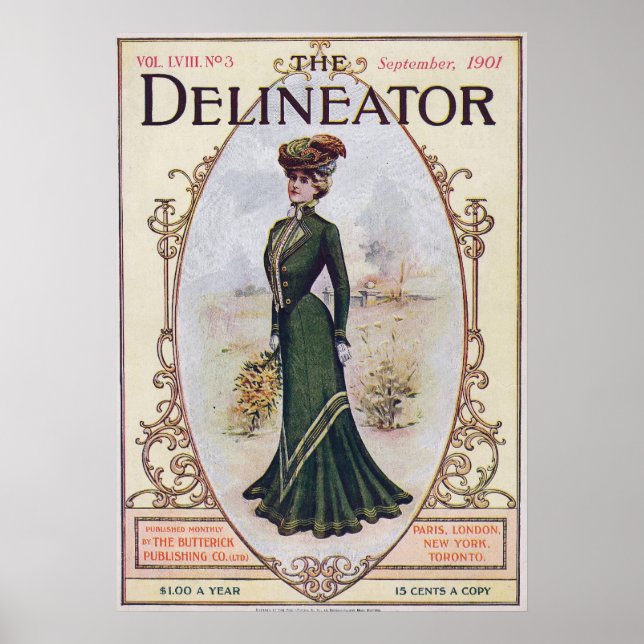 Vintage Fashion Magazine Cover From 1901 Poster (Front)