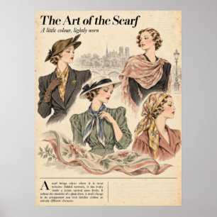 Vintage Fashion magazines Pages, Retro Fashion Poster