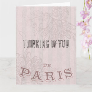 Vintage Fashion Paris in Pale Pink Rose Card