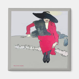 Vintage Fashion Poster, add text Magnet