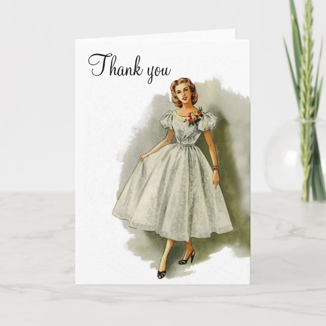 Vintage fashion thank you card (Front)