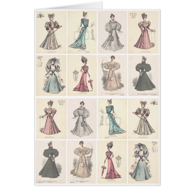 Vintage Fashion Victorian Women in Fancy Dress (Front)