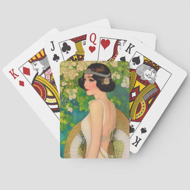 Vintage Fashionista Classic Playing Cards (Back)