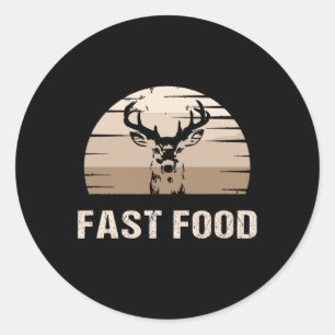 Vintage Fast Food Hunter Deer Hunting Classic Round Sticker