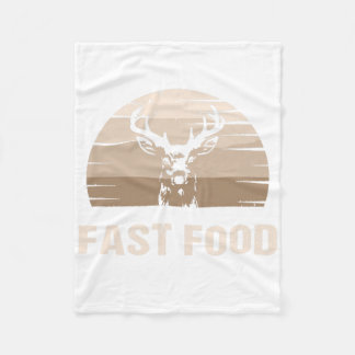 Vintage Fast Food Hunter Deer Hunting Fleece Blanket