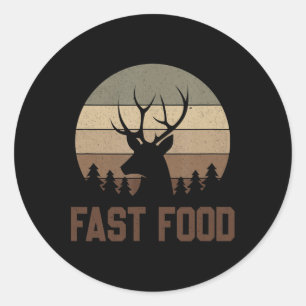 Vintage Fast Food Hunter Shirt Deer Hunting Classic Round Sticker