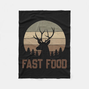 Vintage Fast Food Hunter Shirt Deer Hunting Fleece Blanket