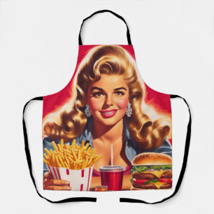 Vintage Fast Food Pin-up Apron
