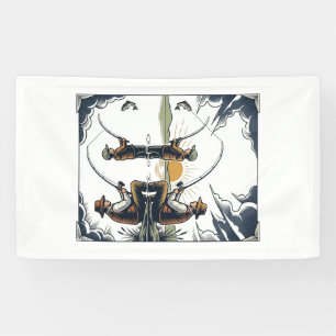 Vintage Father and Child Fishing Engraving Shirt D Banner