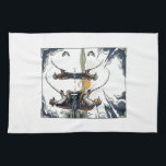 Vintage Father and Child Fishing Engraving Shirt D Kitchen Towel<br><div class="desc">Vintage Father and Child Fishing Engraving Shirt Design_1</div>