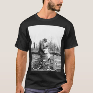 Vintage Father and Daughter Riding Bicycle – Nosta T-Shirt