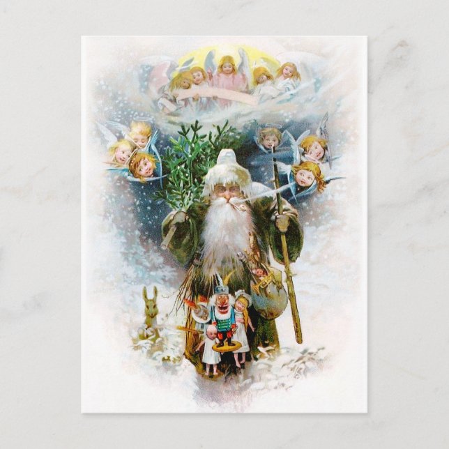 Vintage Father Christmas Holiday Postcard (Front)