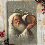 Vintage Father Christmas in Snow with Yule Log Tissue Paper<br><div class="desc">Artistic vintage Robert Finlay McIntyre portrait of white-robed Father Christmas carrying a Yule log in the snow.</div>