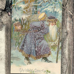 Vintage Father Christmas in Snowy Woods Tissue Paper<br><div class="desc">Ornately-robed in purple and silver,  old world Father Christmas carries gifts through a snowy forest.</div>