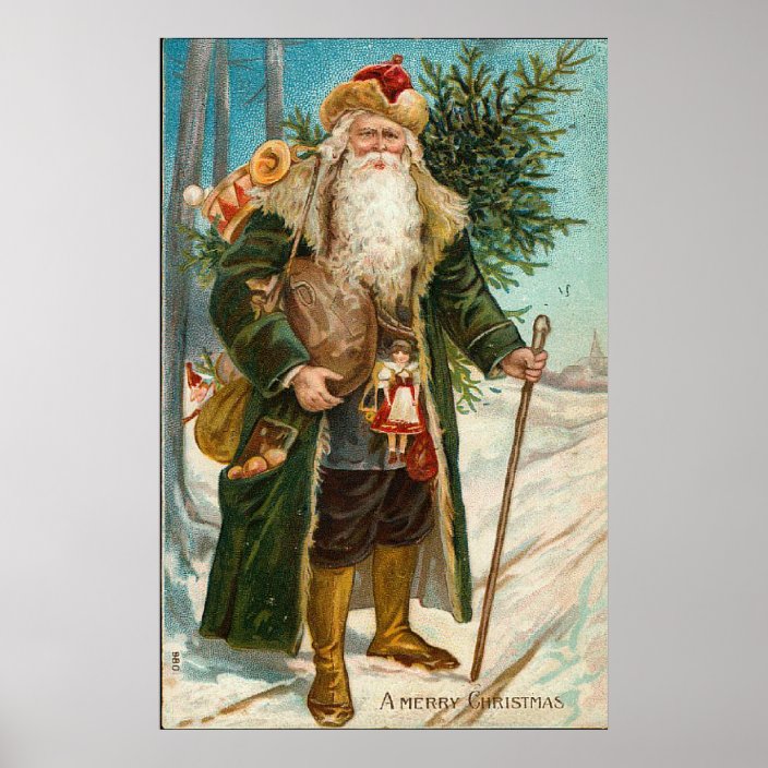 Vintage Father Christmas Poster | Zazzle.ca