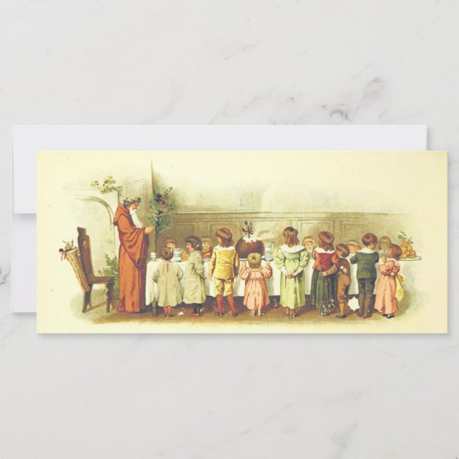 Vintage Father Christmas Praying with Children (Front)