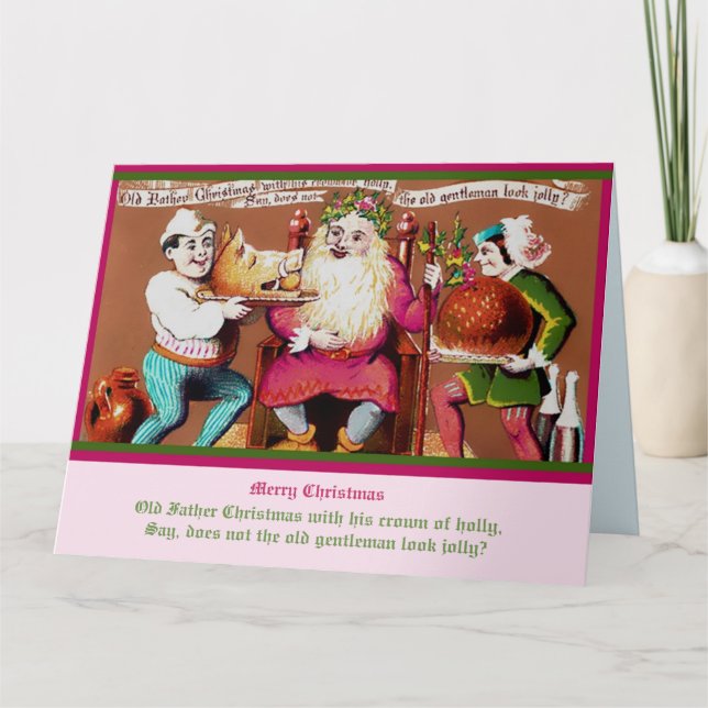 Vintage Father Christmas Rare Old British (copy) Card (Front)