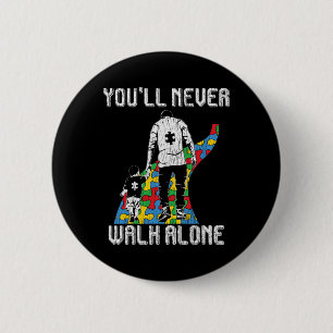 Vintage Father Son Family Autistic Kids Autism Awa 2 Inch Round Button