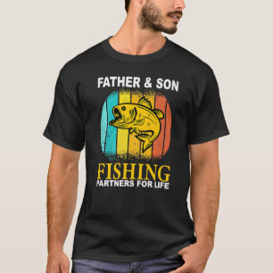 Vintage Father Son Fishing Partners For Life Dad M T-Shirt