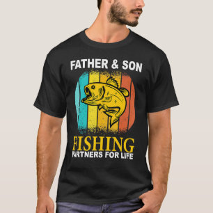Vintage Father Son Fishing Partners For Life Dad M T-Shirt
