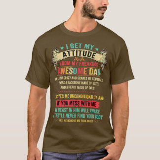 Vintage Father's Day Attitude From My Dad Funny T-Shirt