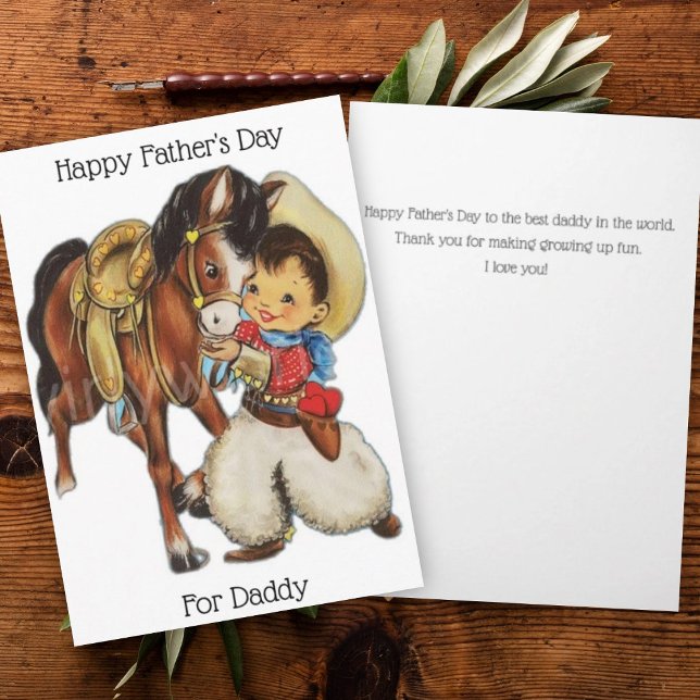 Vintage Father's Day Card for Daddy Cowboy (Creator Uploaded)