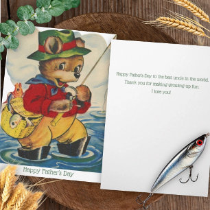 Vintage Father's Day Card for Uncle Fishing