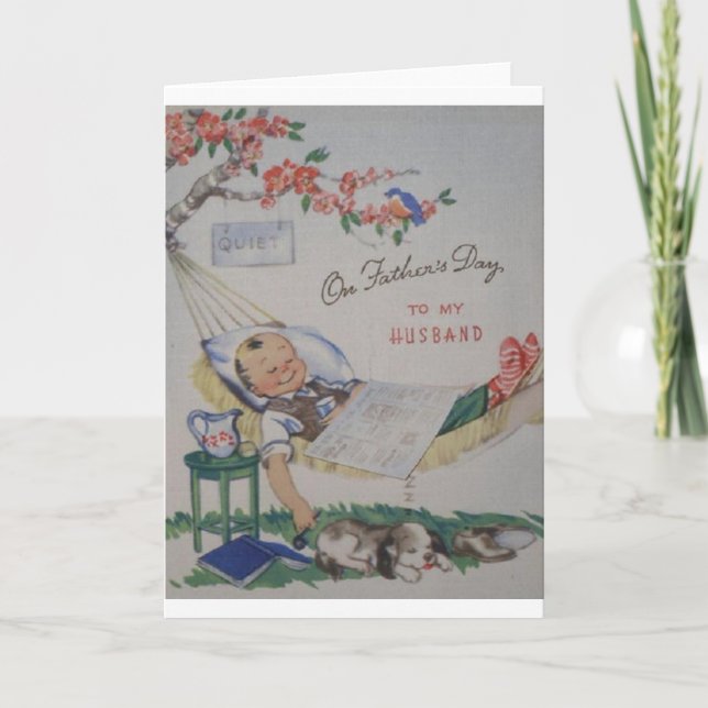 Vintage Father's Day Card -- To My Husband (Front)