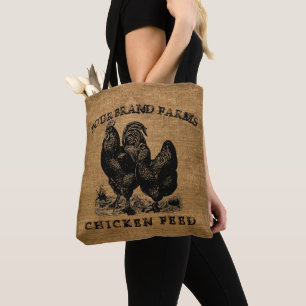 Vintage Faux Burlap Poulet Modèle de sac à dos 2