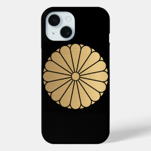 Vintage Faux Gold Kiku Chrysanthemum Mon Oriental iPhone 15 Case