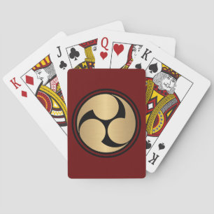 Vintage Faux Gold Kobayakawa Japan Mon Graphic Playing Cards