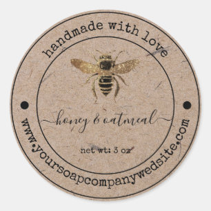Vintage Faux Kraft Paper  Handmade Soap  Label