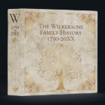 Vintage Faux Leather Family History Genealogy Book Binder<br><div class="desc">This vintage style custom genealogy binder resembles an antique style book. The background features a rustic faux leather design with an ornate, faux gold foil style frame. A sample family name is printed at the top followed by the title "Family History" and genealogical dates, which you can personalize to include...</div>