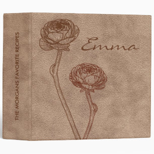 Vintage Faux Leather Recipe Binder  Personalized 