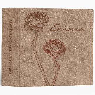 Vintage Faux Leather Recipe Binder Personalized