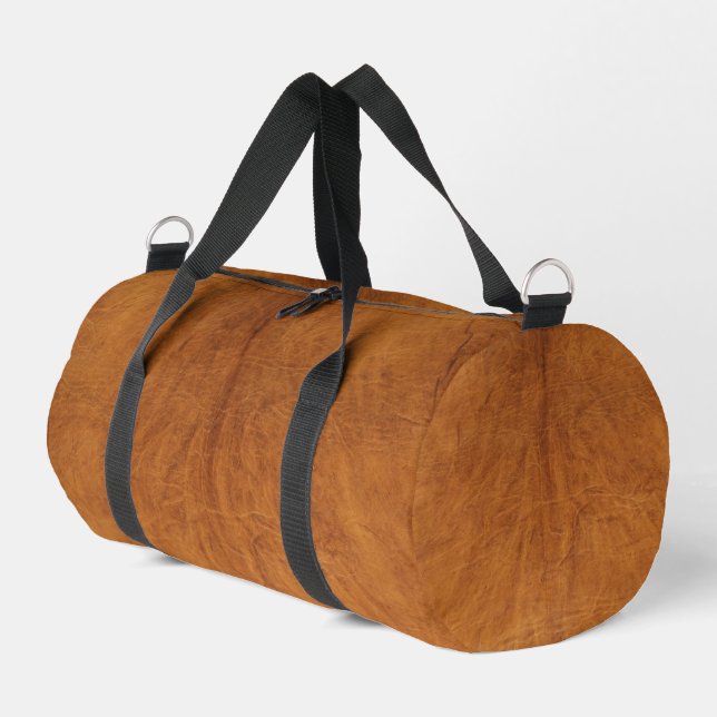 Vintage Faux Leather Tan Colour Duffle Bag (Left Corner)