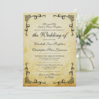 Vintage Faux Parchment Elegant Formal Wedding